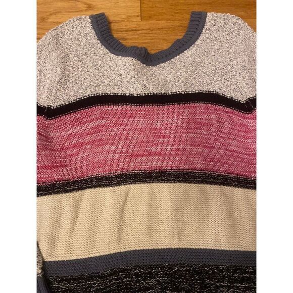 Caslon, women's mutli - colorblocked long sleeve crew neck knit sweater size 2X - Picture 3 of 8